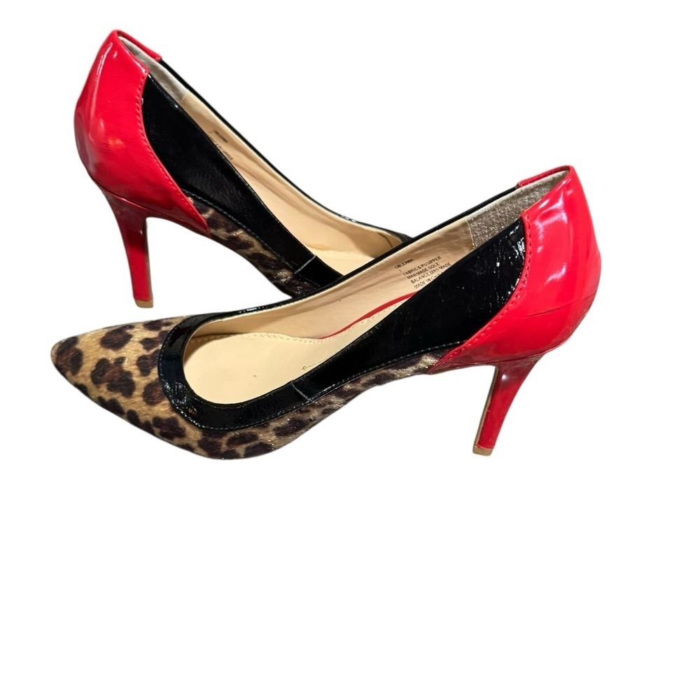 Rampage Red Patent + Leopard Print Heels – Size 7 - Picture 5 of 5